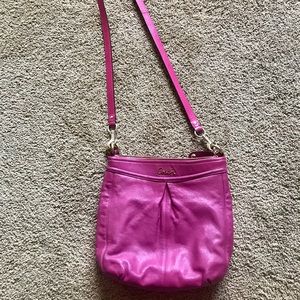Coach dark pink leather satchel or shoulder bag